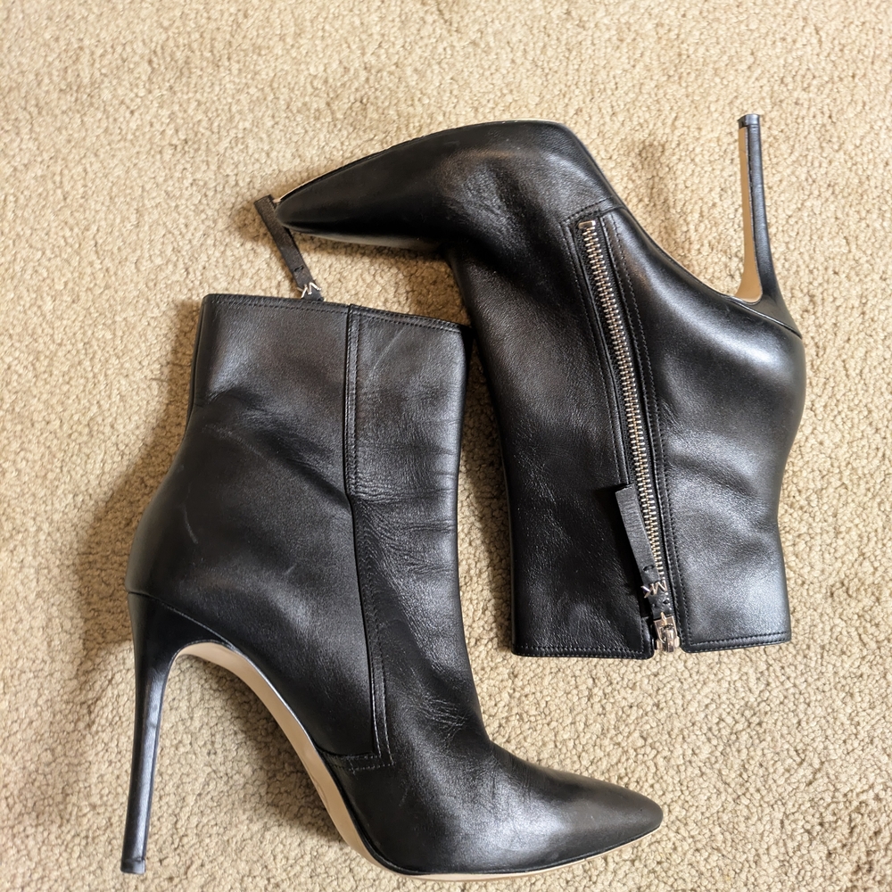 Elegant Black Leather Stiletto Boots